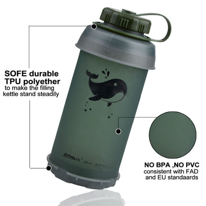 Folding Portable Water Bottle 750ml TPU by HitMyNeed