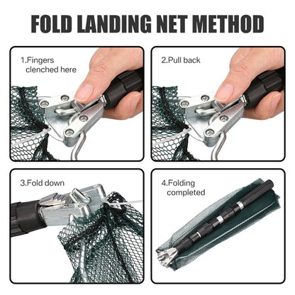 Folding Retractable Fishing Net with Telescopic Handle by HitMyNeed