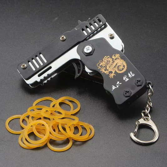 Folding Rubber Band Pistol Keychain Fidget Toy by HitMyNeed