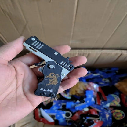 Folding Rubber Band Pistol Keychain Fidget Toy by HitMyNeed