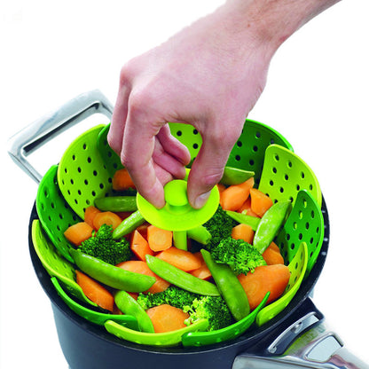 Folding Silicone Food Steamer Basket by HitMyNeed