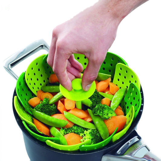 Folding Silicone Food Steamer Basket by HitMyNeed