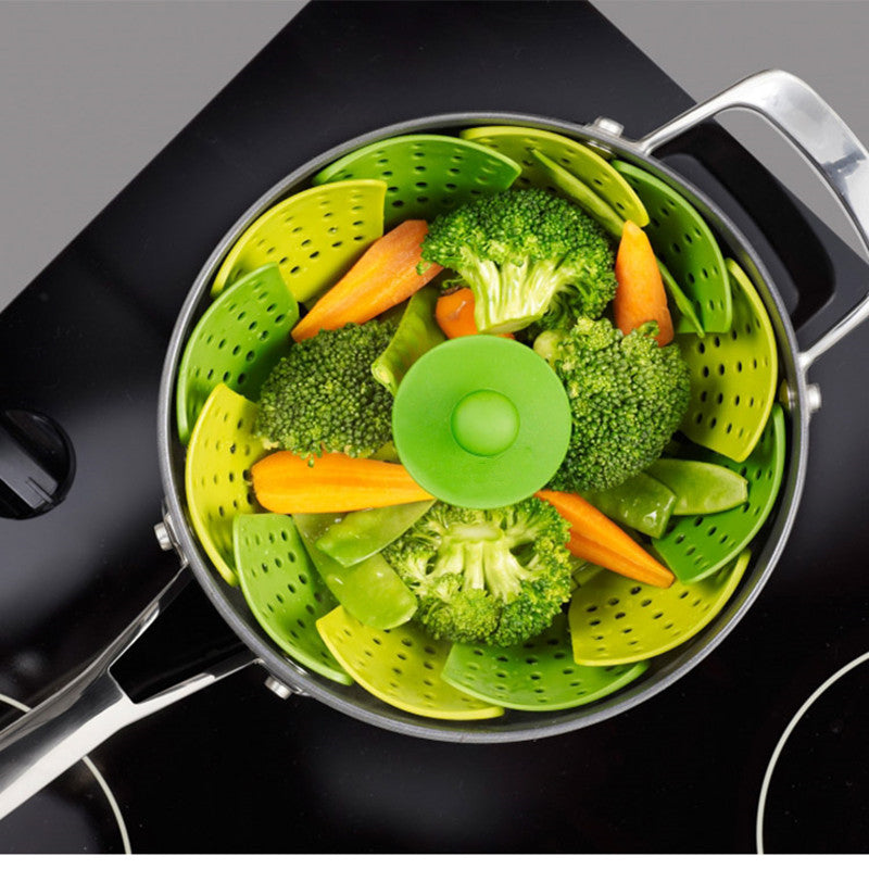 Folding Silicone Food Steamer Basket by HitMyNeed