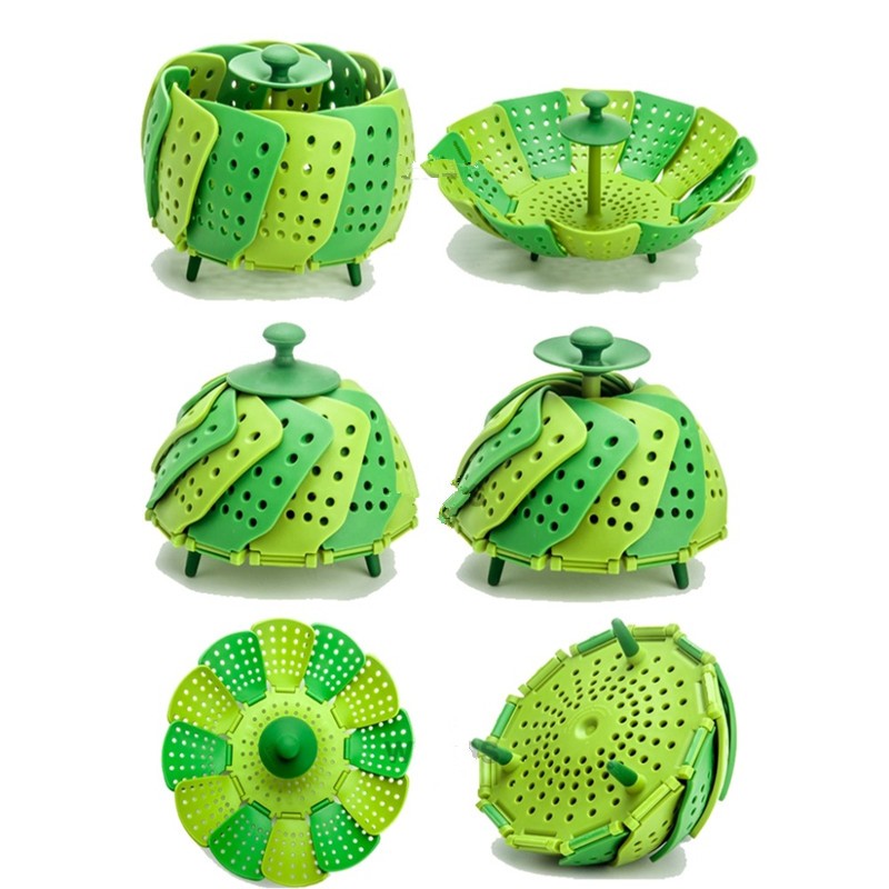 Folding Silicone Food Steamer Basket by HitMyNeed