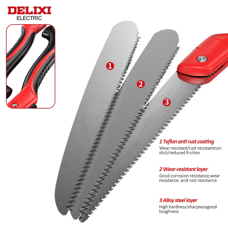 Folding SK5 Steel Saw with One-Button Lock 180-300mm by HitMyNeed