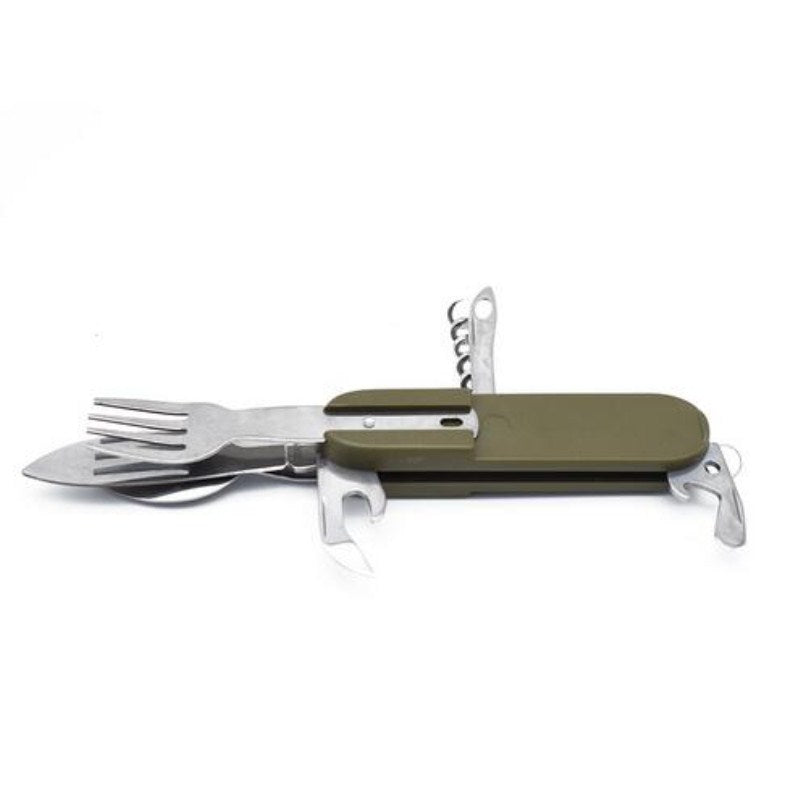 Folding Stainless Steel Camping Utensil Set by HitMyNeed