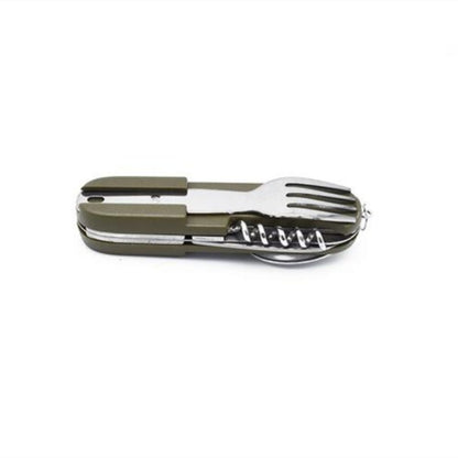 Folding Stainless Steel Camping Utensil Set by HitMyNeed
