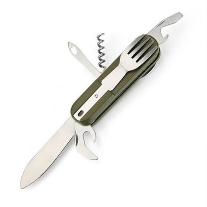 Folding Stainless Steel Camping Utensil Set by HitMyNeed