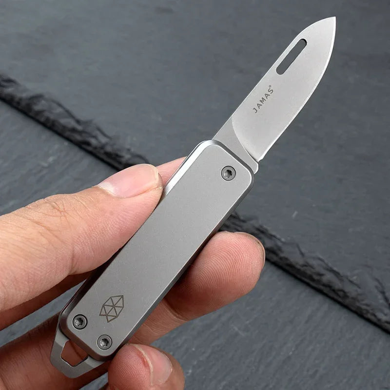 Folding Stainless Steel Mini Keychain Utility Knife white by HitMyNeed