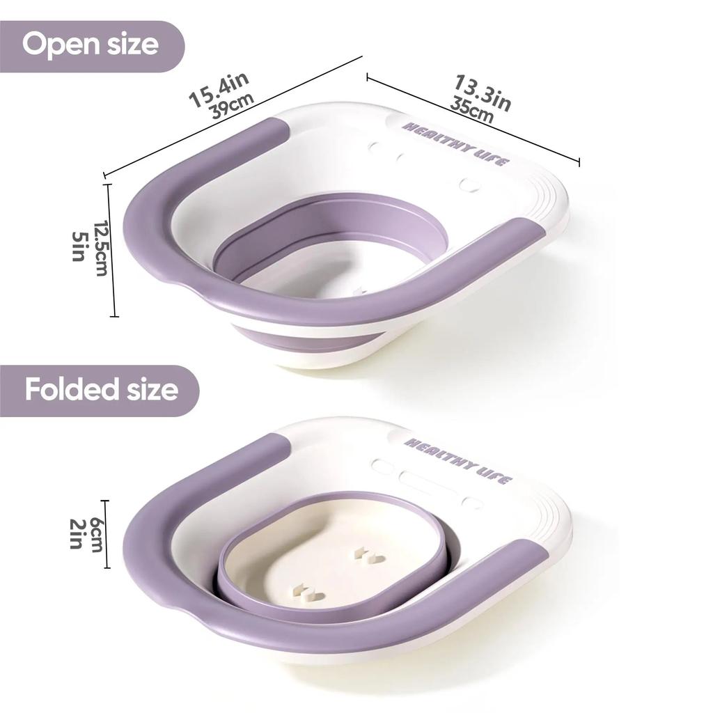 Folding Toilet Sitz Bath for Pregnancy & Hemorrhoid Care by HitMyNeed