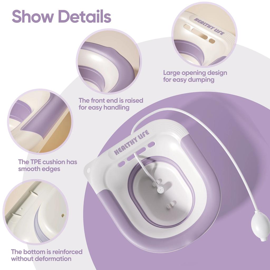 Folding Toilet Sitz Bath for Pregnancy & Hemorrhoid Care by HitMyNeed
