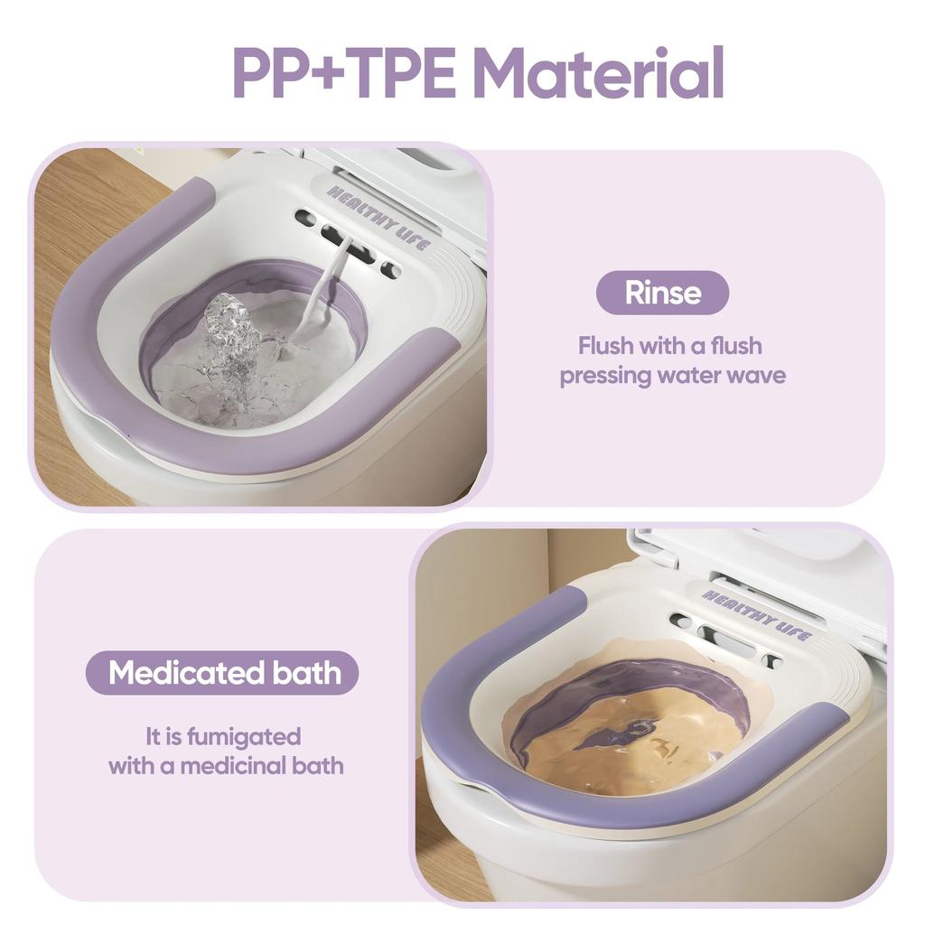 Folding Toilet Sitz Bath for Pregnancy & Hemorrhoid Care by HitMyNeed