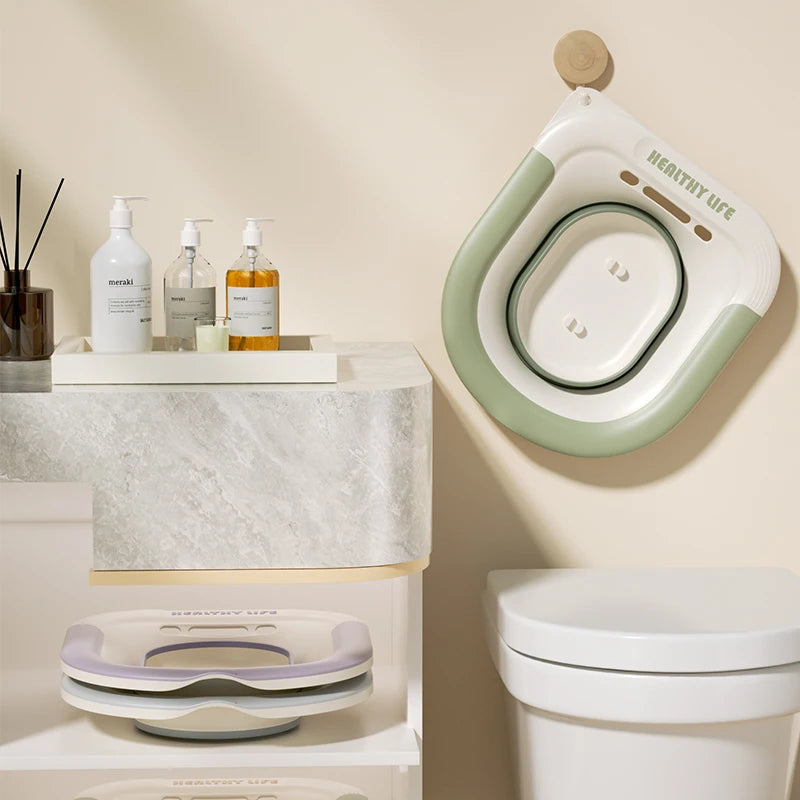 Folding Toilet Sitz Bath for Pregnancy & Hemorrhoid Care by HitMyNeed