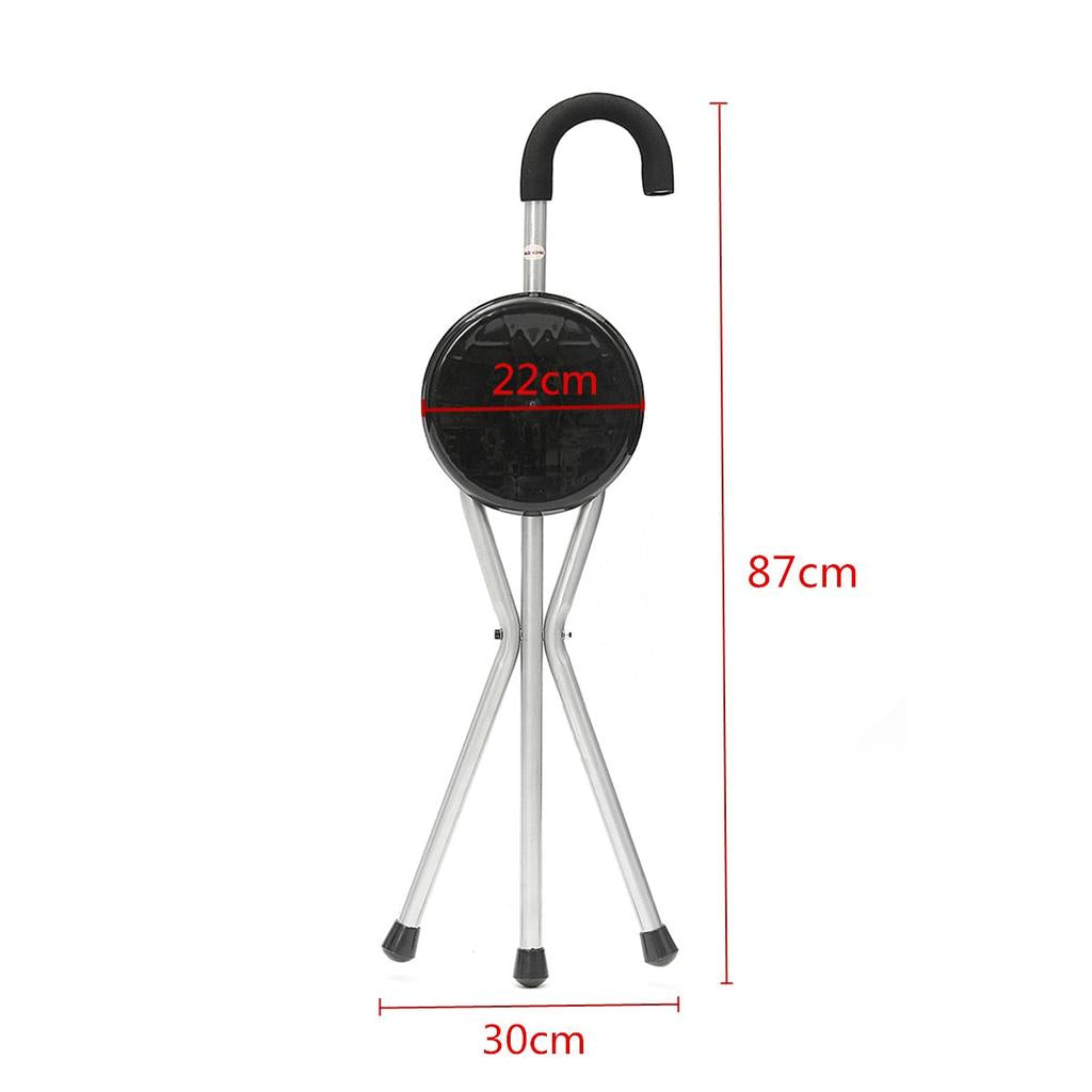 Folding Walking Stick with Integrated Seat by HitMyNeed