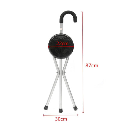 Folding Walking Stick with Integrated Seat by HitMyNeed