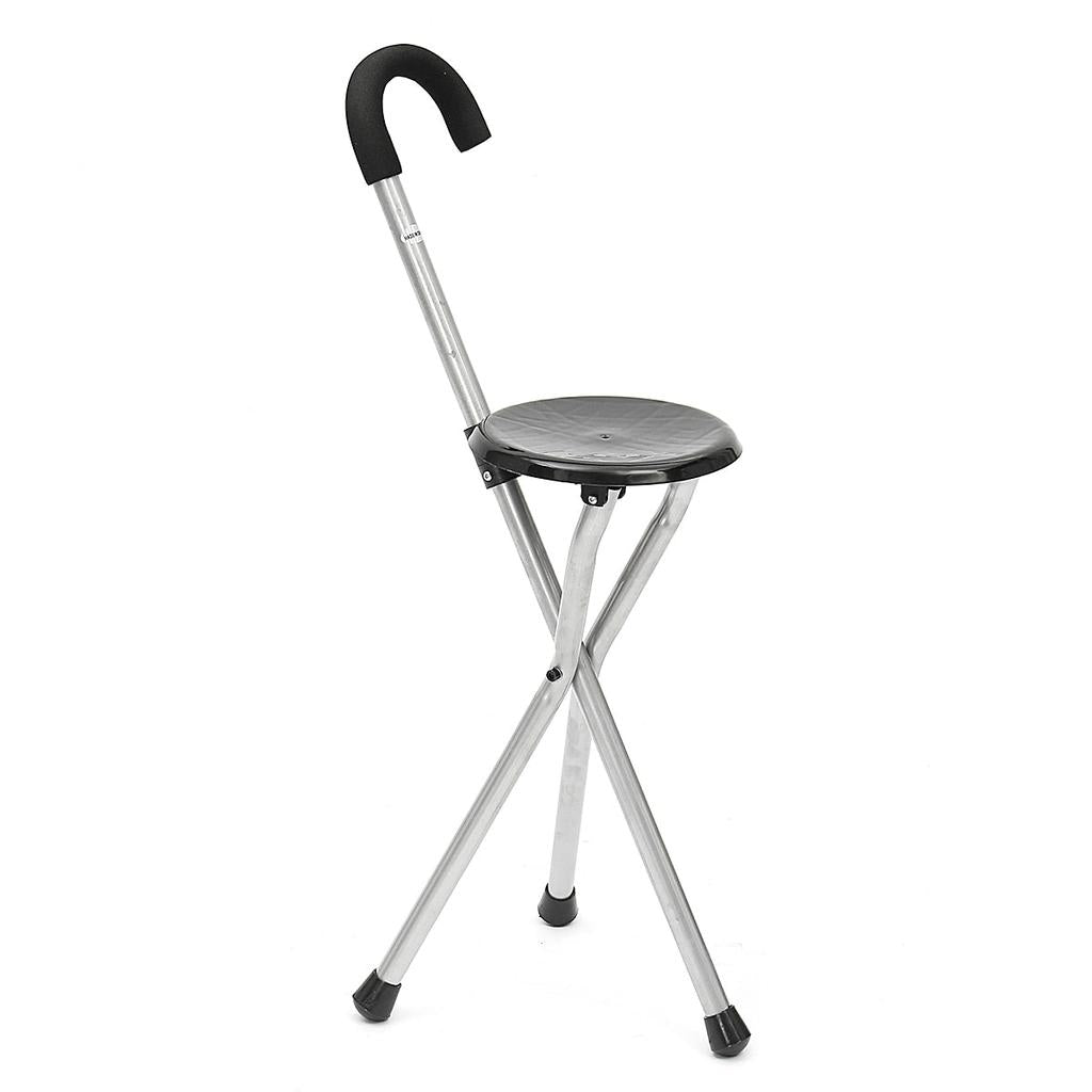 Folding Walking Stick with Integrated Seat by HitMyNeed
