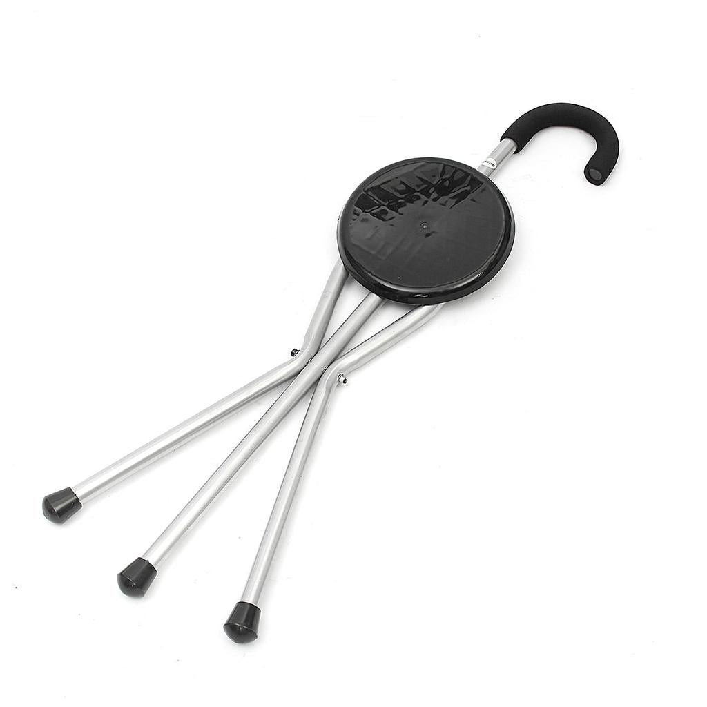 Folding Walking Stick with Integrated Seat by HitMyNeed