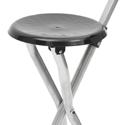 Folding Walking Stick with Integrated Seat by HitMyNeed