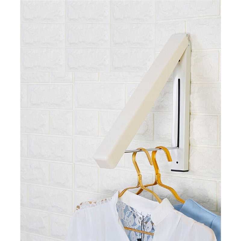 Folding Wall Mounted Clothes Hanging Rack by HitMyNeed