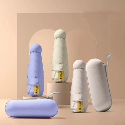 Folding Windproof Mini Travel Umbrella with Capsule Case by HitMyNeed
