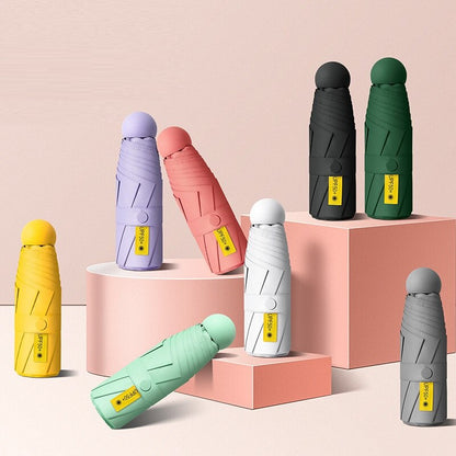 Folding Windproof Mini Travel Umbrella with Capsule Case by HitMyNeed