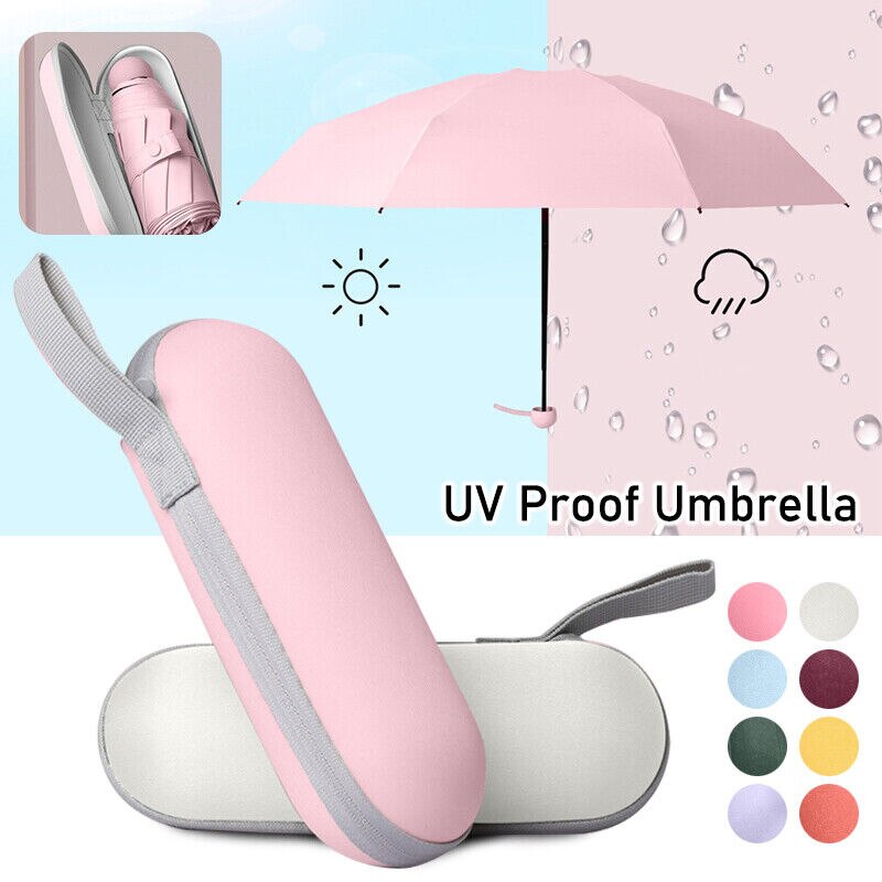 Folding Windproof Mini Travel Umbrella with Capsule Case by HitMyNeed
