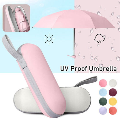 Folding Windproof Mini Travel Umbrella with Capsule Case by HitMyNeed