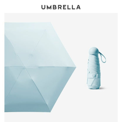 Folding Windproof Mini Travel Umbrella with Capsule Case blue by HitMyNeed