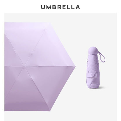 Folding Windproof Mini Travel Umbrella with Capsule Case purple by HitMyNeed