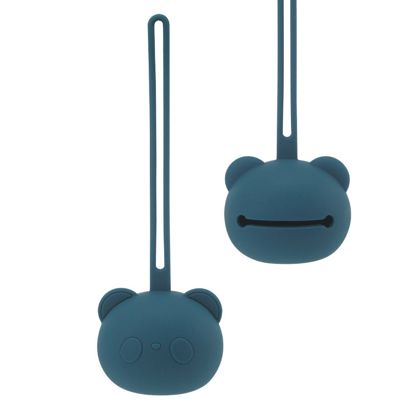 Food Grade Silicone Pacifier Case with Strap drak-blue by HitMyNeed
