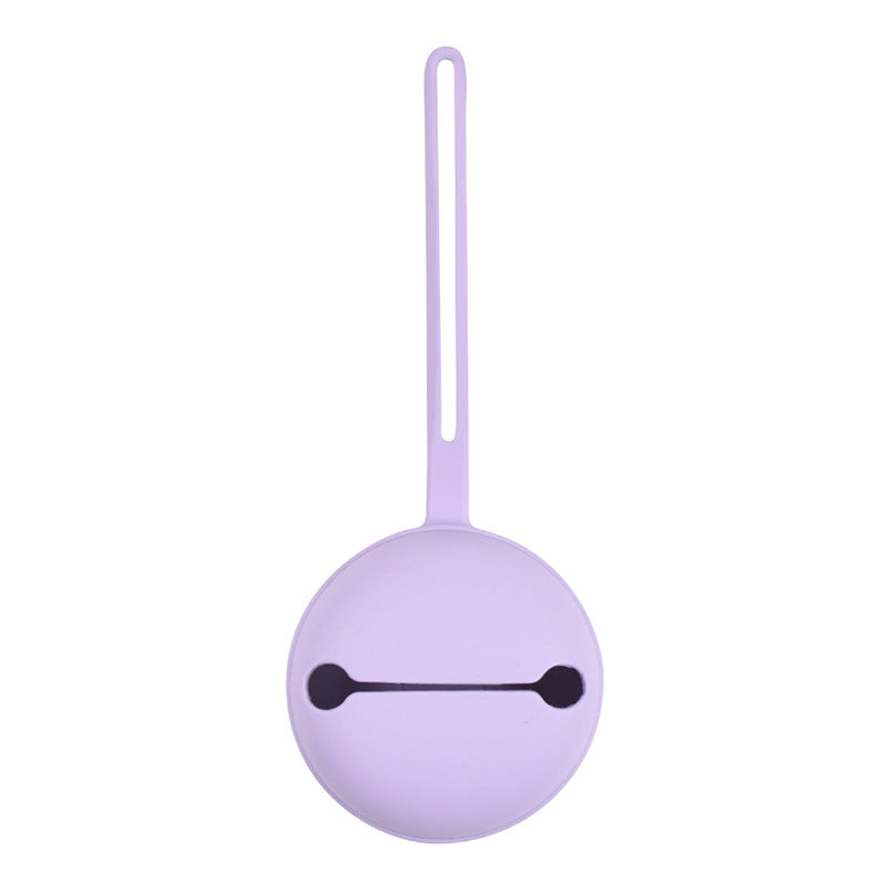 Food Grade Silicone Pacifier Case with Strap purple by HitMyNeed