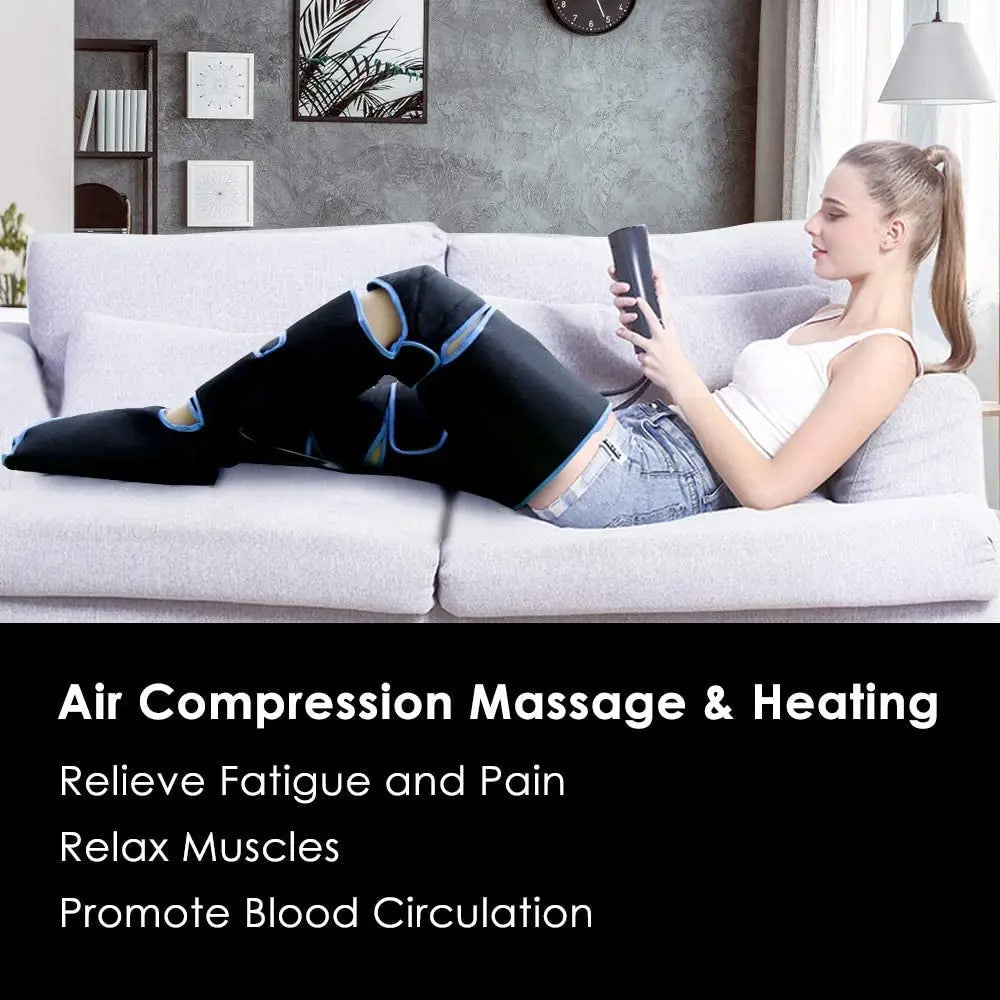 Foot & Leg Air Compression Massager with Knee Heat by HitMyNeed