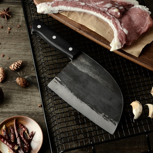 Forged High-Carbon Steel Butcher Bone Chopper Knife by HitMyNeed