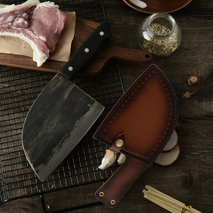 Forged High-Carbon Steel Butcher Bone Chopper Knife by HitMyNeed