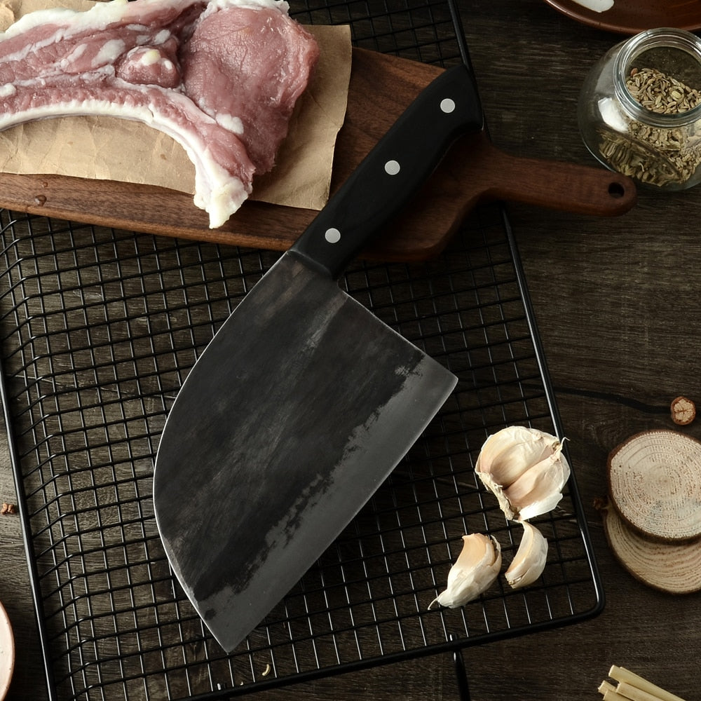 Forged High-Carbon Steel Butcher Bone Chopper Knife by HitMyNeed