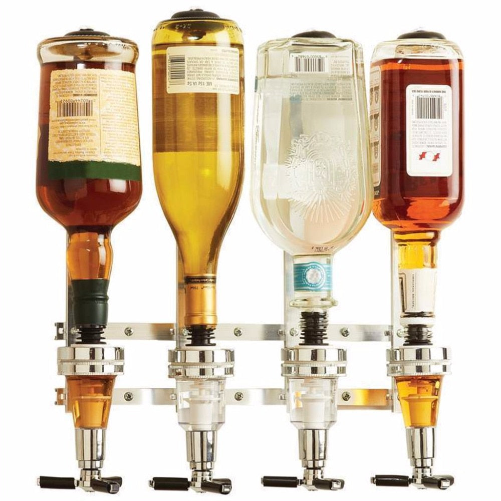 Four-Bottle Wall Mounted Wine Dispenser Pourer by HitMyNeed