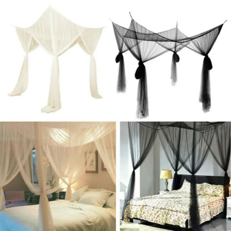 Four-Door White Palace Mosquito Net Canopy by HitMyNeed