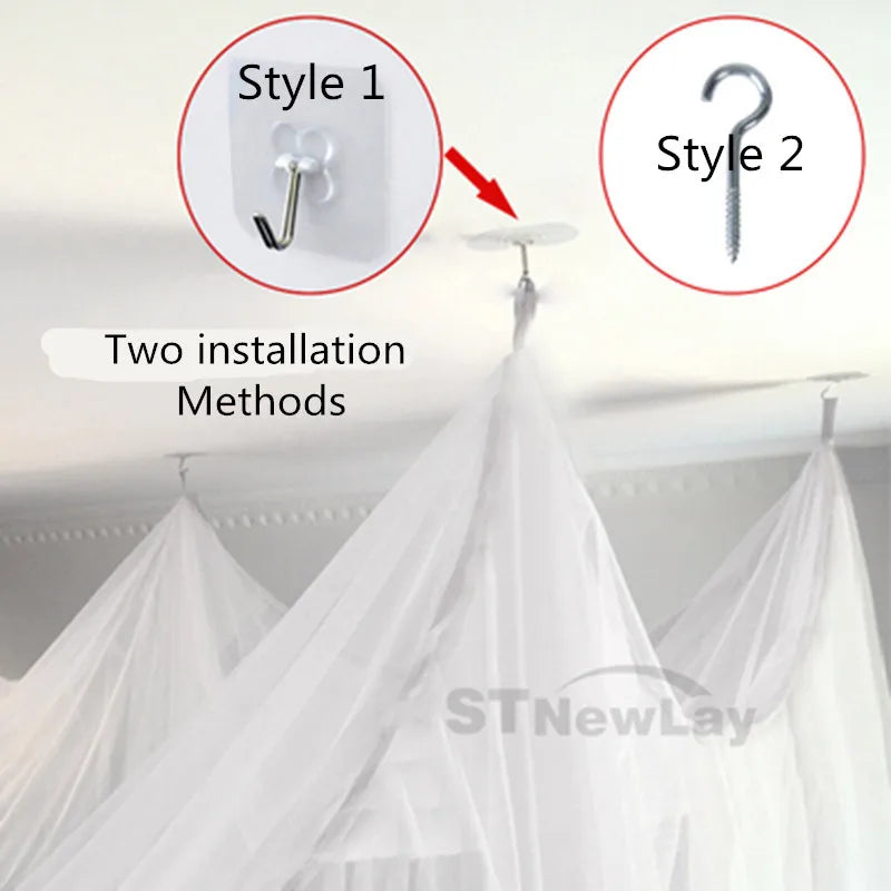 Four-Door White Palace Mosquito Net Canopy by HitMyNeed