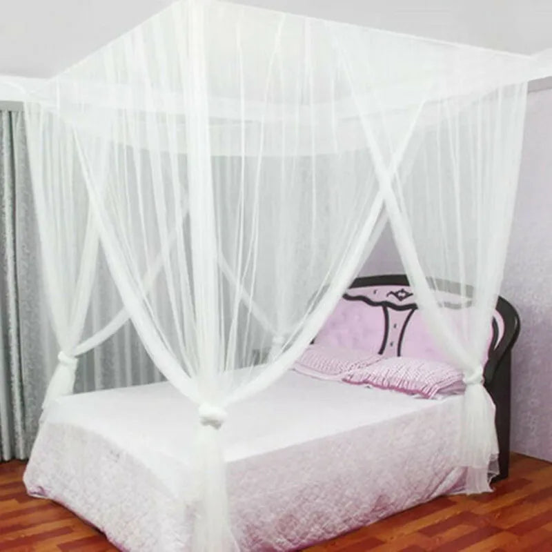 Four-Door White Palace Mosquito Net Canopy grace-white by HitMyNeed