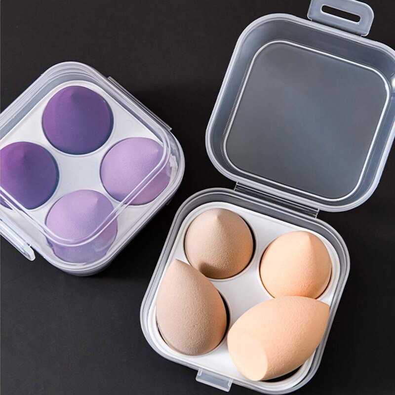 Four Grid Transparent Makeup Sponge Travel Case by HitMyNeed