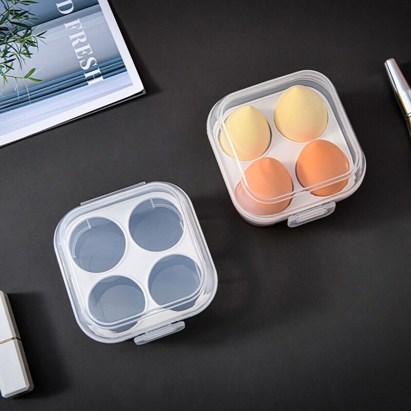 Four Grid Transparent Makeup Sponge Travel Case by HitMyNeed