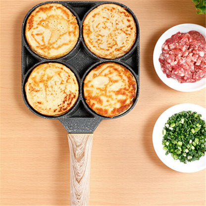 Four Hole Non Stick Pancake Pan with Bakelite Handle by HitMyNeed