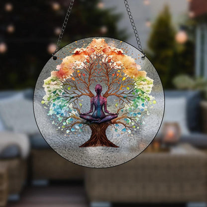 Four Seasons Tree of Life Stained Glass Suncatcher by HitMyNeed
