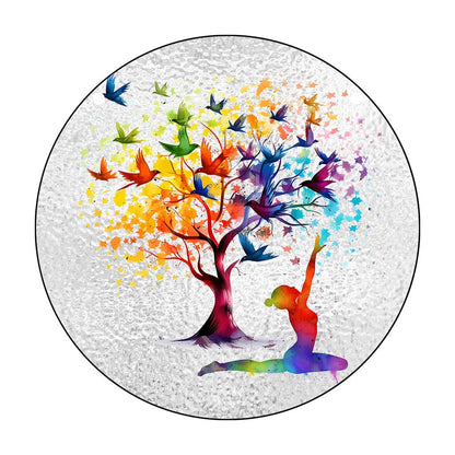Four Seasons Tree of Life Stained Glass Suncatcher b by HitMyNeed