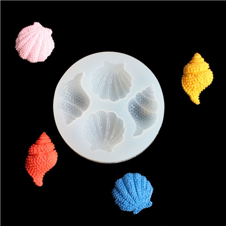 Four-Slot Seashell Silicone Mold for Resin & Baking by HitMyNeed