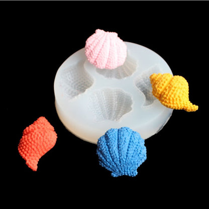 Four-Slot Seashell Silicone Mold for Resin & Baking by HitMyNeed