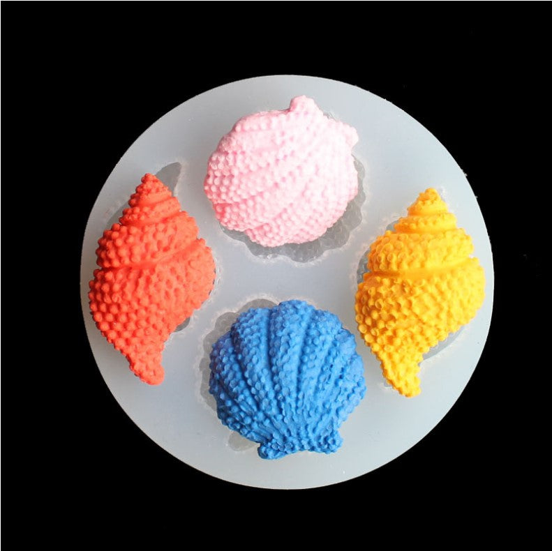 Four-Slot Seashell Silicone Mold for Resin & Baking by HitMyNeed