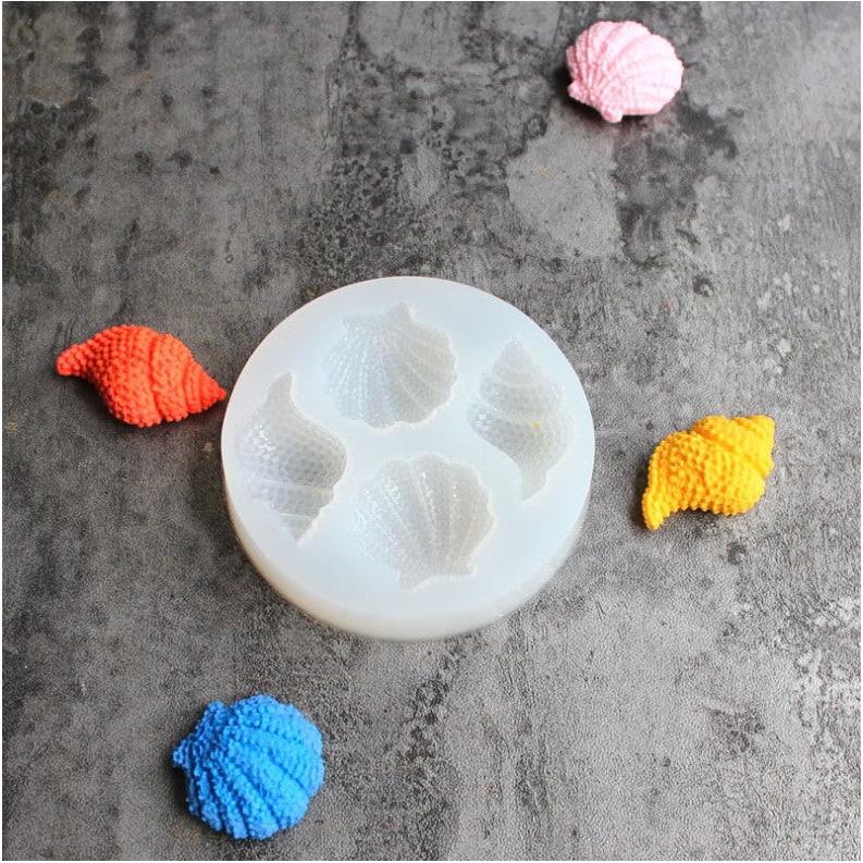 Four-Slot Seashell Silicone Mold for Resin & Baking by HitMyNeed