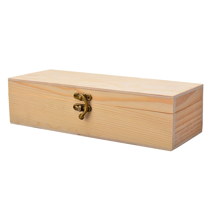 Four-Slot Wooden Tea Box Organizer with Lid Lock by HitMyNeed