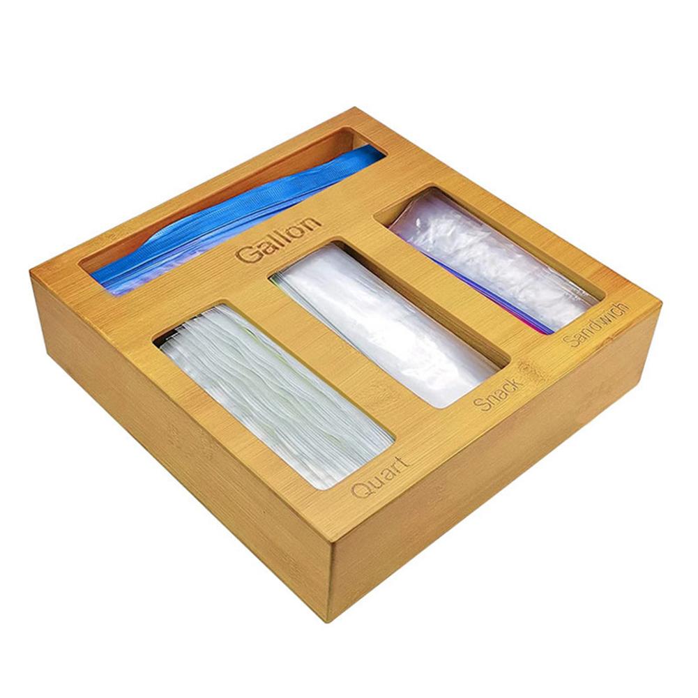 Four Slot Wooden Ziploc Bag Organizer by HitMyNeed